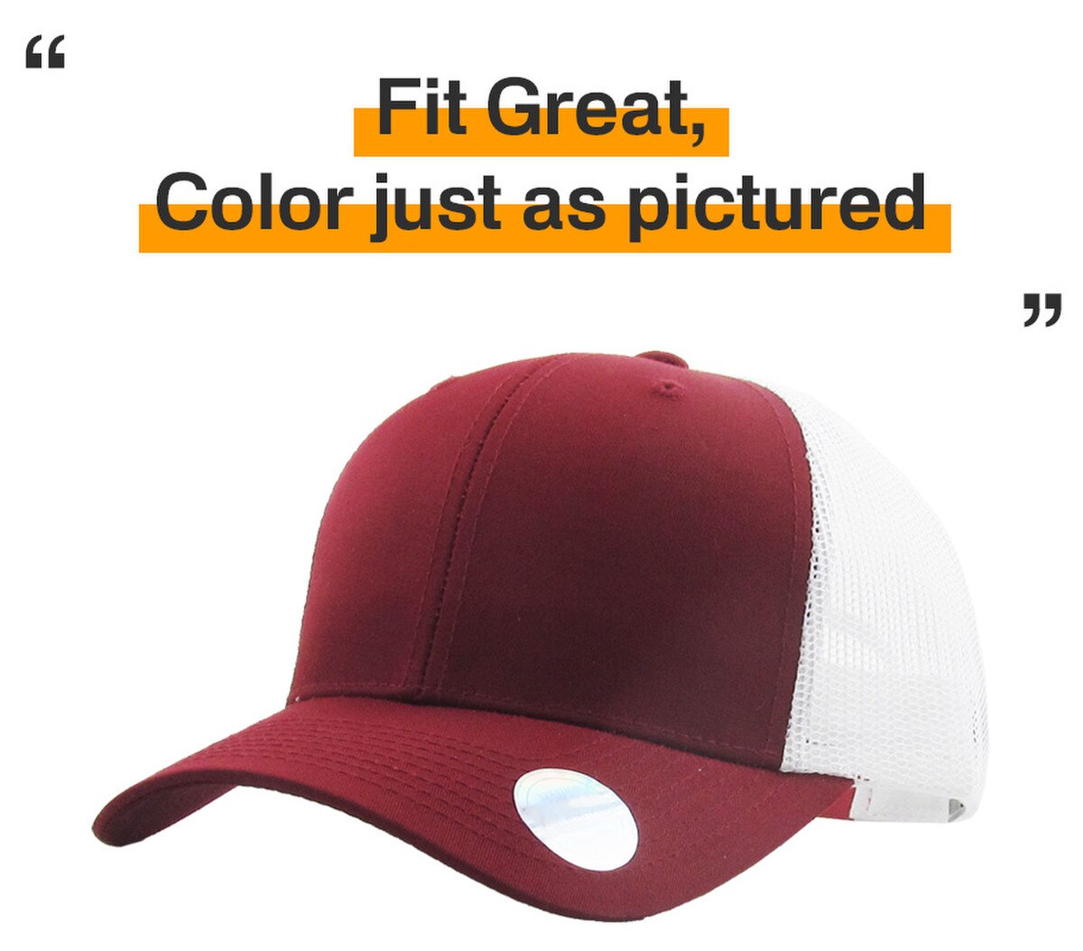 Burgundy White Two Tone Classic 6 Panel Trucker Mesh Snapback Side View Fit Great